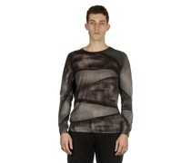 Kaschmir-Seide Pullover schwarz Print