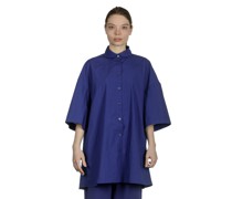 Oversized Hemdbluse blau