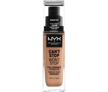 NYX Professional Makeup Gesichts Make-up Foundation Can't Stop Won't Stop Foundation Nr. 16 Medium Buff