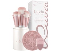 Luvia Cosmetics Pinsel Pinselset Prime Vegan Set Candy Kosmetikpinsel 7 Stk. + Make-up-Schwamm 1 Stk. + Reinigungspad 1 Stk. + Verschließbarer Pinselhalter 1 Stk.