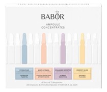 BABOR Gesichtspflege Ampoule Concentrates Geschenkset Perfect Glow 14 ml + Multi Vitamin 14 ml + Hydra Plus 14 ml + Collagen Booster 14 ml