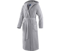 JOOP! Bademäntel Damen Bademantel mit Kapuze Silber Größe 32/34, Länge 120 cm