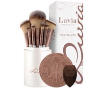 Luvia Cosmetics Pinsel Pinselset Prime Vegan Pro Set Kosmetikpinsel 12 Stk. + Make-up-Schwamm 1 Stk. + Reinigungspad 1 Stk. + Verschließbarer Pinselhalter 1 Stk.
