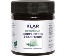 Klar Seifen Pflege Feste Deocreme Zirbelkiefer & Rosmarin