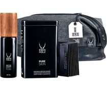 Ebenholz skincare Herrenpflege Gesichtspflege Geschenkset Mattierendes Kraftfluid 60 ml + Pure Skin Enzympeeling 8 x 4,5 g + Kulturtasche