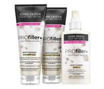 John Frieda Haarpflege Profiller Plus Geschenkset Spray für feines Haar 150ml + Shampoo 250ml + Conditioner 250ml