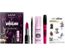 NYX Professional Makeup Lippen Make-up Lippenstift Geschenkset Shout Loud Satin Lipstick 18,5 g + Epic Ink Liner Black 1 ml + The Marshmellow Primer 30 ml + On The Rise Volume Liftscara Black 10 ml + Sticker