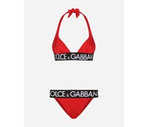 Triangel-Bikini mit Logo-Gummiband