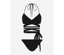 Bikini with wraparound lace ties