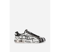 Sneaker Portofino aus Kalbsnappaleder mit Nieten