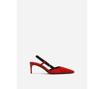 Slingback aus Miedersatin