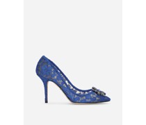 PUMPS AUS TAORMINA-SPITZE MIT KRISTALLEN