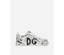 Sneaker Portofino aus Kalbsleder mit Logoprint