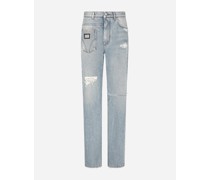 Jeans aus Patchwork-Denim