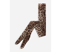 STRUMPFHOSE AUS TÜLL LEOPRINT