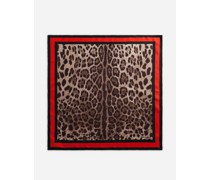 Halstuch 70 x 70 aus twill leoparden-print