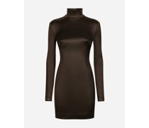 Kurzes Kleid aus glänzendem Satin