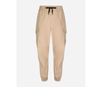 Cotton cargo pants with branded tag