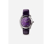 DG7 watch in steel with sugilite and diamonds