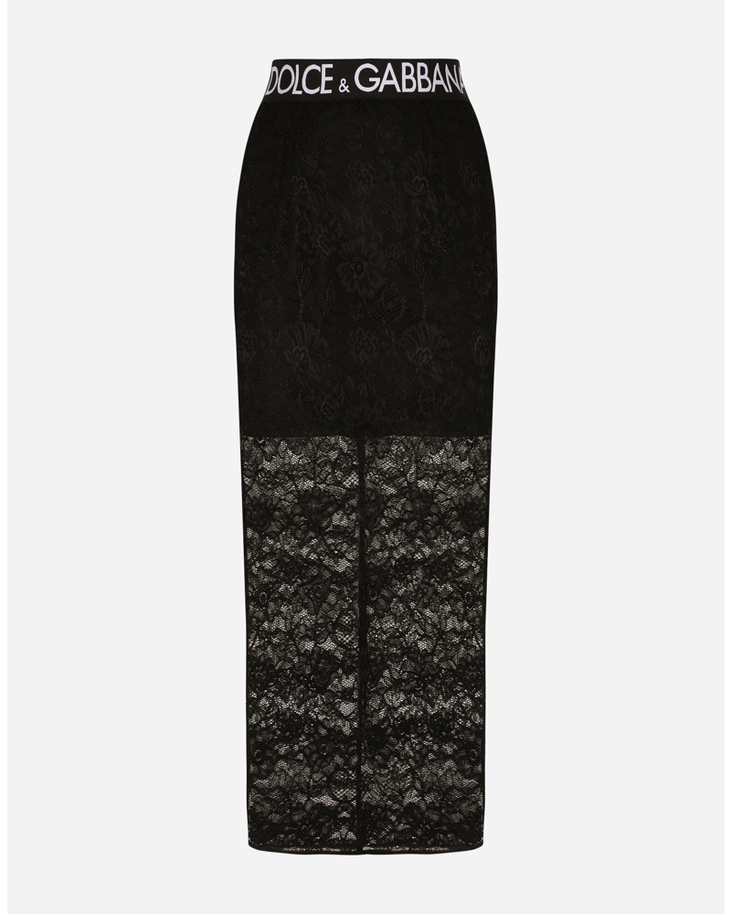 Dolce & Gabbana Damen Longuette-Rock aus Spitze