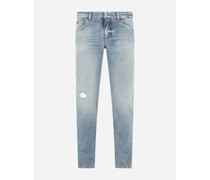 Jeans Skinny Stretch Azurblau
