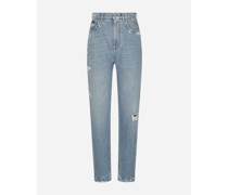 Jeans aus Denim mit kleinen Rissen