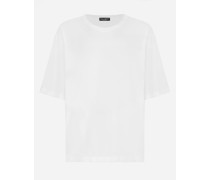 Kurzarm-T-Shirt aus Jersey Engel-Print BLANCO DOLCE&GABBANA