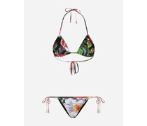 Triangel-Bikini malerischer Blumenprint