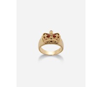 Ring Crown mit krone und rotem jaspis