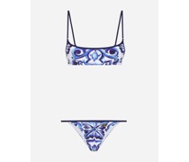 Bikini aus maschenfestem Jersey Majolika-Print