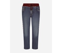 Joggingjeans Loose mit Logostreifen