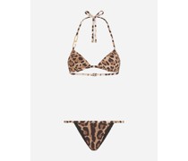 Triangel-Bikini mit Leoparden-Print