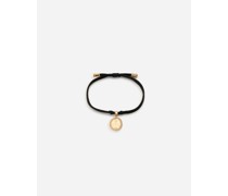 ARMBAND DEVOTION AUS STOFF MIT ANHÄNGER AUS GELB- UND WEISSGOLD UND DIAMANTEN
