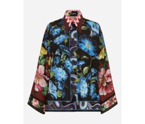 Oversize-Bluse aus Seide Blumenprint