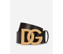 Gürtel aus Lux-Leder mit Schnalle mit verschlungenem DG-Logo