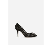 PUMPS AUS TAORMINA-SPITZE MIT KRISTALLEN