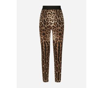 Leggings aus Charmeuse Leoprint