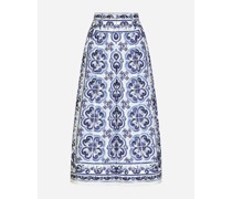 Culotte-Hose aus Popeline Majolika-Print