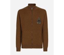 Sweatshirt mit Reißverschluss Woll- und Kaschmirstrick DG-Patch