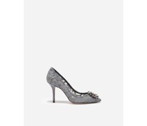 PUMPS AUS TAORMINA-SPITZE MIT KRISTALLEN