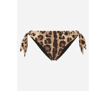 Bikinislip mit Schleifen Leoprint