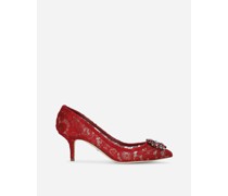 PUMPS AUS TAORMINA-SPITZE MIT KRISTALLEN