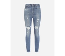 Jeans Audrey aus Stretchdenim mit Rissen