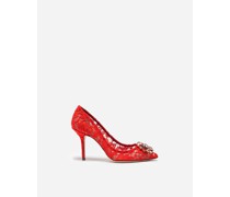 PUMPS AUS TAORMINA-SPITZE MIT KRISTALLEN