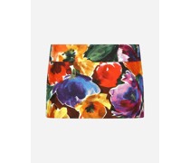 Minirock aus Brokat mit abstraktem Blumenprint