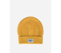 Strickmütze Kaschmir mit D&G-Patch