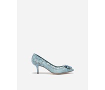 PUMPS AUS TAORMINA-SPITZE MIT KRISTALLEN