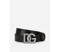 Gürtel aus Lux-Leder mit Schnalle mit verschlungenem DG-Logo