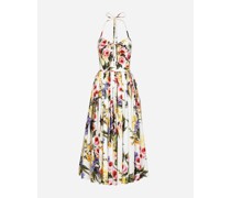 Longuette-Kleid aus Baumwolle Gartenprint