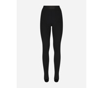Leggings aus Funktionsjersey mit Logo-Gummiband